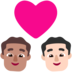 Couple With Heart: Man, Man, Medium Skin Tone, Light Skin Tone Emoji Copy Paste ― 👨🏽‍❤️‍👨🏻 - microsoft