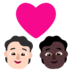Couple With Heart: Person, Person, Light Skin Tone, Dark Skin Tone Emoji Copy Paste ― 🧑🏻‍❤️‍🧑🏿 - microsoft