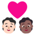 Couple With Heart: Person, Person, Light Skin Tone, Medium-dark Skin Tone Emoji Copy Paste ― 🧑🏻‍❤️‍🧑🏾 - microsoft