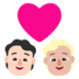 Couple With Heart: Person, Person, Light Skin Tone, Medium-light Skin Tone Emoji Copy Paste ― 🧑🏻‍❤️‍🧑🏼 - microsoft