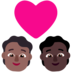 Couple With Heart: Person, Person, Medium-dark Skin Tone, Dark Skin Tone Emoji Copy Paste ― 🧑🏾‍❤️‍🧑🏿 - microsoft