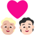 Couple With Heart: Person, Person, Medium-light Skin Tone, Light Skin Tone Emoji Copy Paste ― 🧑🏼‍❤️‍🧑🏻 - microsoft