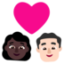 Couple With Heart: Woman, Man, Dark Skin Tone, Light Skin Tone Emoji Copy Paste ― 👩🏿‍❤️‍👨🏻 - microsoft