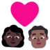 Couple With Heart: Woman, Man, Dark Skin Tone, Medium-dark Skin Tone Emoji Copy Paste ― 👩🏿‍❤️‍👨🏾 - microsoft