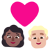 Couple With Heart: Woman, Man, Medium-dark Skin Tone, Medium-light Skin Tone Emoji Copy Paste ― 👩🏾‍❤️‍👨🏼 - microsoft