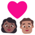 Couple With Heart: Woman, Man, Medium-dark Skin Tone, Medium Skin Tone Emoji Copy Paste ― 👩🏾‍❤️‍👨🏽 - microsoft