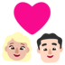 Couple With Heart: Woman, Man, Medium-light Skin Tone, Light Skin Tone Emoji Copy Paste ― 👩🏼‍❤️‍👨🏻 - microsoft