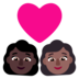 Couple With Heart: Woman, Woman, Dark Skin Tone, Medium-dark Skin Tone Emoji Copy Paste ― 👩🏿‍❤️‍👩🏾 - microsoft