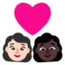 Couple With Heart: Woman, Woman, Light Skin Tone, Dark Skin Tone Emoji Copy Paste ― 👩🏻‍❤️‍👩🏿 - microsoft