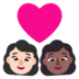 Couple With Heart: Woman, Woman, Light Skin Tone, Medium-dark Skin Tone Emoji Copy Paste ― 👩🏻‍❤️‍👩🏾 - microsoft