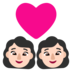 Couple With Heart: Woman, Woman, Light Skin Tone Emoji Copy Paste ― 👩🏻‍❤️‍👩🏻 - microsoft