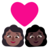 Couple With Heart: Woman, Woman, Medium-dark Skin Tone, Dark Skin Tone Emoji Copy Paste ― 👩🏾‍❤️‍👩🏿 - microsoft