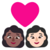 Couple With Heart: Woman, Woman, Medium-dark Skin Tone, Light Skin Tone Emoji Copy Paste ― 👩🏾‍❤️‍👩🏻 - microsoft