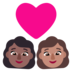 Couple With Heart: Woman, Woman, Medium-dark Skin Tone, Medium Skin Tone Emoji Copy Paste ― 👩🏾‍❤️‍👩🏽 - microsoft