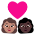 Couple With Heart: Woman, Woman, Medium Skin Tone, Dark Skin Tone Emoji Copy Paste ― 👩🏽‍❤️‍👩🏿 - microsoft
