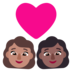 Couple With Heart: Woman, Woman, Medium Skin Tone, Medium-dark Skin Tone Emoji Copy Paste ― 👩🏽‍❤️‍👩🏾 - microsoft