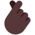 Hand With Index Finger And Thumb Crossed: Dark Skin Tone Emoji Copy Paste ― 🫰🏿 - microsoft
