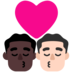 Kiss: Man, Man, Dark Skin Tone, Light Skin Tone Emoji Copy Paste ― 👨🏿‍❤️‍💋‍👨🏻 - microsoft