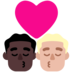 Kiss: Man, Man, Dark Skin Tone, Medium-light Skin Tone Emoji Copy Paste ― 👨🏿‍❤️‍💋‍👨🏼 - microsoft