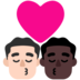 Kiss: Man, Man, Light Skin Tone, Dark Skin Tone Emoji Copy Paste ― 👨🏻‍❤️‍💋‍👨🏿 - microsoft