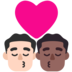 Kiss: Man, Man, Light Skin Tone, Medium-dark Skin Tone Emoji Copy Paste ― 👨🏻‍❤️‍💋‍👨🏾 - microsoft