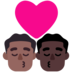 Kiss: Man, Man, Medium-dark Skin Tone, Dark Skin Tone Emoji Copy Paste ― 👨🏾‍❤️‍💋‍👨🏿 - microsoft