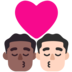 Kiss: Man, Man, Medium-dark Skin Tone, Light Skin Tone Emoji Copy Paste ― 👨🏾‍❤️‍💋‍👨🏻 - microsoft