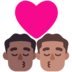 Kiss: Man, Man, Medium-dark Skin Tone, Medium Skin Tone Emoji Copy Paste ― 👨🏾‍❤️‍💋‍👨🏽 - microsoft