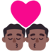 Kiss: Man, Man, Medium-dark Skin Tone Emoji Copy Paste ― 👨🏾‍❤️‍💋‍👨🏾 - microsoft