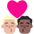 Kiss: Man, Man, Medium-light Skin Tone, Medium-dark Skin Tone Emoji Copy Paste ― 👨🏼‍❤️‍💋‍👨🏾 - microsoft