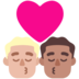 Kiss: Man, Man, Medium-light Skin Tone, Medium Skin Tone Emoji Copy Paste ― 👨🏼‍❤️‍💋‍👨🏽 - microsoft