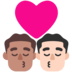 Kiss: Man, Man, Medium Skin Tone, Light Skin Tone Emoji Copy Paste ― 👨🏽‍❤️‍💋‍👨🏻 - microsoft