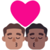 Kiss: Man, Man, Medium Skin Tone, Medium-dark Skin Tone Emoji Copy Paste ― 👨🏽‍❤️‍💋‍👨🏾 - microsoft