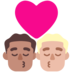 Kiss: Man, Man, Medium Skin Tone, Medium-light Skin Tone Emoji Copy Paste ― 👨🏽‍❤️‍💋‍👨🏼 - microsoft