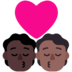 Kiss: Person, Person, Dark Skin Tone, Medium-dark Skin Tone Emoji Copy Paste ― 🧑🏿‍❤️‍💋‍🧑🏾 - microsoft