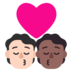 Kiss: Person, Person, Light Skin Tone, Medium-dark Skin Tone Emoji Copy Paste ― 🧑🏻‍❤️‍💋‍🧑🏾 - microsoft