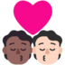 Kiss: Person, Person, Medium-dark Skin Tone, Light Skin Tone Emoji Copy Paste ― 🧑🏾‍❤️‍💋‍🧑🏻 - microsoft