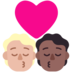 Kiss: Person, Person, Medium-light Skin Tone, Medium-dark Skin Tone Emoji Copy Paste ― 🧑🏼‍❤️‍💋‍🧑🏾 - microsoft