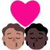 Kiss: Person, Person, Medium Skin Tone, Dark Skin Tone Emoji Copy Paste ― 🧑🏽‍❤️‍💋‍🧑🏿 - microsoft