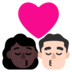 Kiss: Woman, Man, Dark Skin Tone, Light Skin Tone Emoji Copy Paste ― 👩🏿‍❤️‍💋‍👨🏻 - microsoft