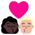 Kiss: Woman, Man, Dark Skin Tone, Medium-light Skin Tone Emoji Copy Paste ― 👩🏿‍❤️‍💋‍👨🏼 - microsoft