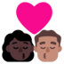 Kiss: Woman, Man, Dark Skin Tone, Medium Skin Tone Emoji Copy Paste ― 👩🏿‍❤️‍💋‍👨🏽 - microsoft