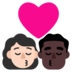 Kiss: Woman, Man, Light Skin Tone, Dark Skin Tone Emoji Copy Paste ― 👩🏻‍❤️‍💋‍👨🏿 - microsoft