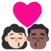 Kiss: Woman, Man, Light Skin Tone, Medium-dark Skin Tone Emoji Copy Paste ― 👩🏻‍❤️‍💋‍👨🏾 - microsoft