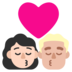 Kiss: Woman, Man, Light Skin Tone, Medium-light Skin Tone Emoji Copy Paste ― 👩🏻‍❤️‍💋‍👨🏼 - microsoft