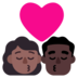 Kiss: Woman, Man, Medium-dark Skin Tone, Dark Skin Tone Emoji Copy Paste ― 👩🏾‍❤️‍💋‍👨🏿 - microsoft