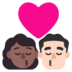 Kiss: Woman, Man, Medium-dark Skin Tone, Light Skin Tone Emoji Copy Paste ― 👩🏾‍❤️‍💋‍👨🏻 - microsoft