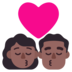 Kiss: Woman, Man, Medium-dark Skin Tone Emoji Copy Paste ― 👩🏾‍❤️‍💋‍👨🏾 - microsoft