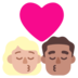 Kiss: Woman, Man, Medium-light Skin Tone, Medium Skin Tone Emoji Copy Paste ― 👩🏼‍❤️‍💋‍👨🏽 - microsoft