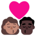 Kiss: Woman, Man, Medium Skin Tone, Dark Skin Tone Emoji Copy Paste ― 👩🏽‍❤️‍💋‍👨🏿 - microsoft